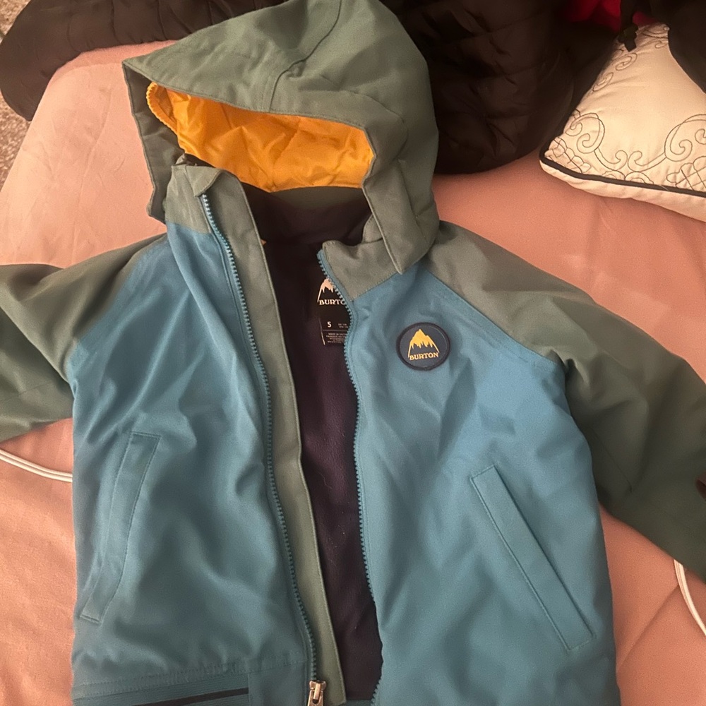 Burton Kids Two-Tone Blue Raincoat with Yellow Lining